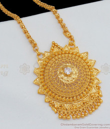 White Stone One Gram Gold Dollar Chain For Ladies Daily Wear BGDR603 White Stone One Gram Gold Dollar Chain For Ladies Daily Wear BGDR603