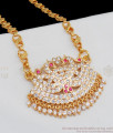 Traditional Swan Impon Dollar Design AD Pink Color Stone Gold Plated Chain BGDR606