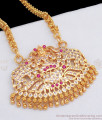 Big GajaLakshmi Devi Dollar Long Gold Chain Imitation Jewelry BGDR616