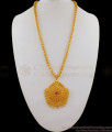 One Gram Gold Big Dollar Chain With Ruby Stone For Ladies Daily Wear BGDR602
