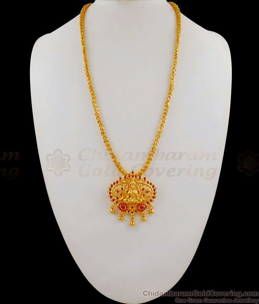 Ruby Stone Gold Lakshmi Dollar Chain Designs Jewelry Buy Online BGDR629