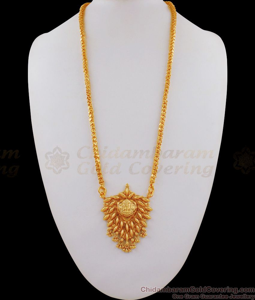 Unique Pattern Lakshmi Dollar Chain For Ladies One Gram Gold Jewelry BGDR635