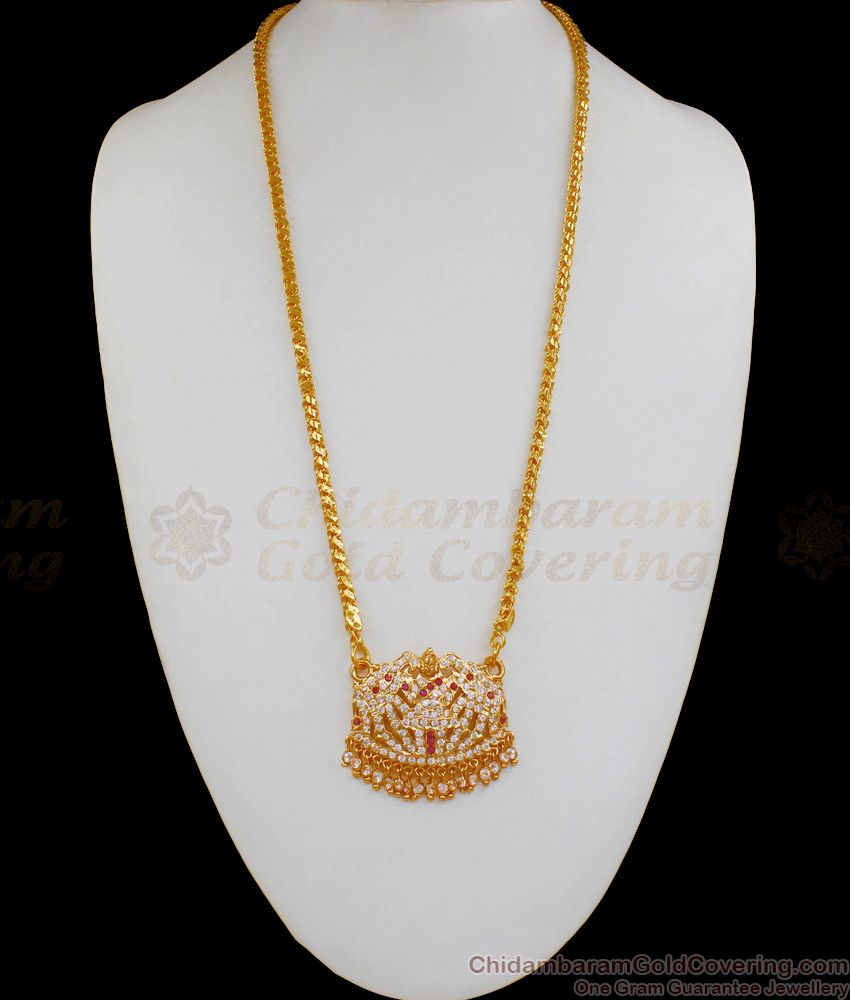 Daily Wear Impon Lakshmi Gold Dollar Chain Imitation Jewelry For Ladies BGDR641