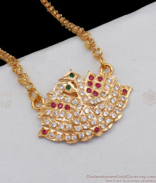Beautiful Swan Design Impon Dollar Chain Five Metal Jewelry  From Chidambaram Gold Covering BGDR648 Beautiful Swan Design Impon Dollar Chain Five Metal Jewelry  From Chidambaram Gold Covering BGDR648