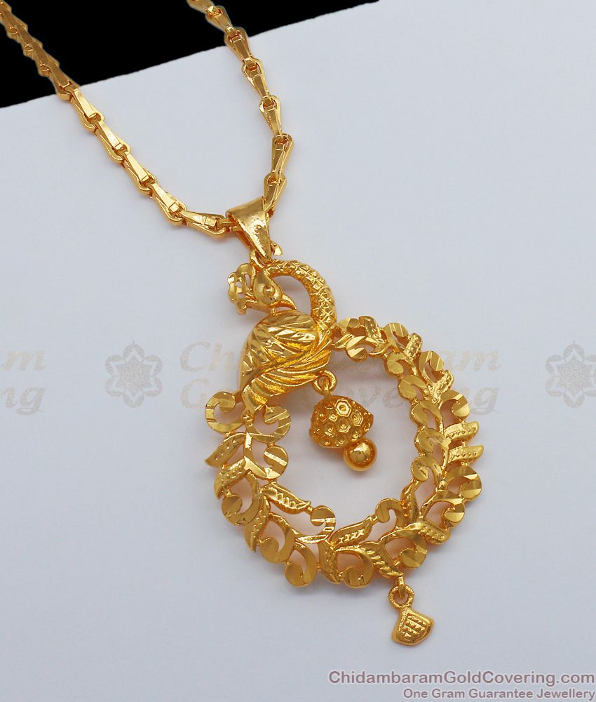 Elegant Peacock Design One Gram Gold Dollar Chain BGDR655