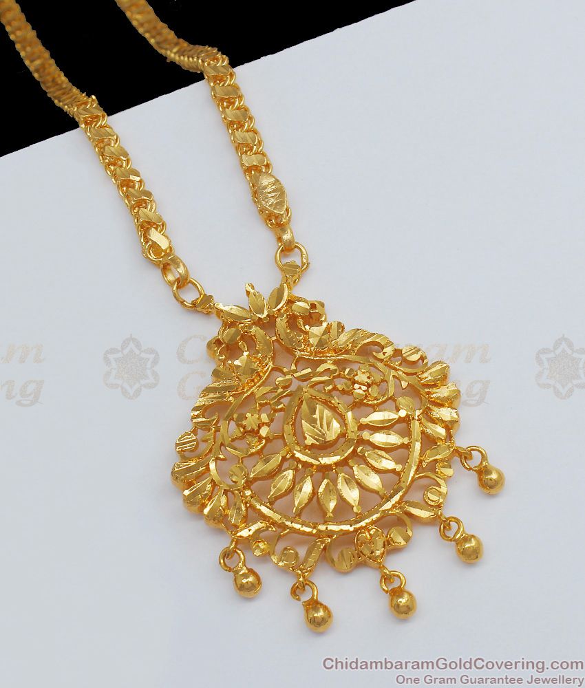 Premium Quality Gold Dollar Chain Peacock Design Indian Jewelry BGDR659