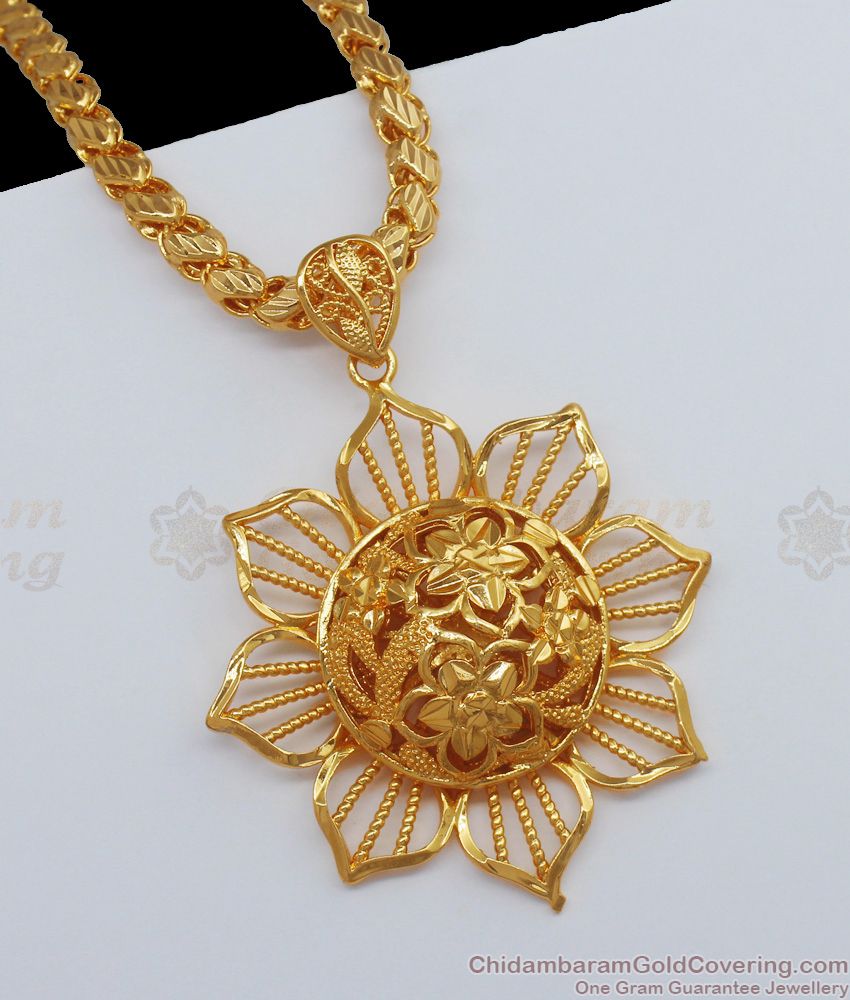 Fast Moving Gold Dollar Chain Flower Design South Indian Jewelry BGDR662
