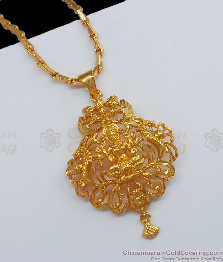 Traditional Gold Dollar Chain Lakshmi Design For Ladies Daily Wear BGDR667