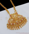 Sparkling Ruby White Dollar With Chain For Party Wear BGDR704