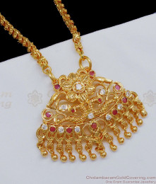 Sparkling Ruby White Dollar With Chain For Party Wear BGDR704 Sparkling Ruby White Dollar With Chain For Party Wear BGDR704