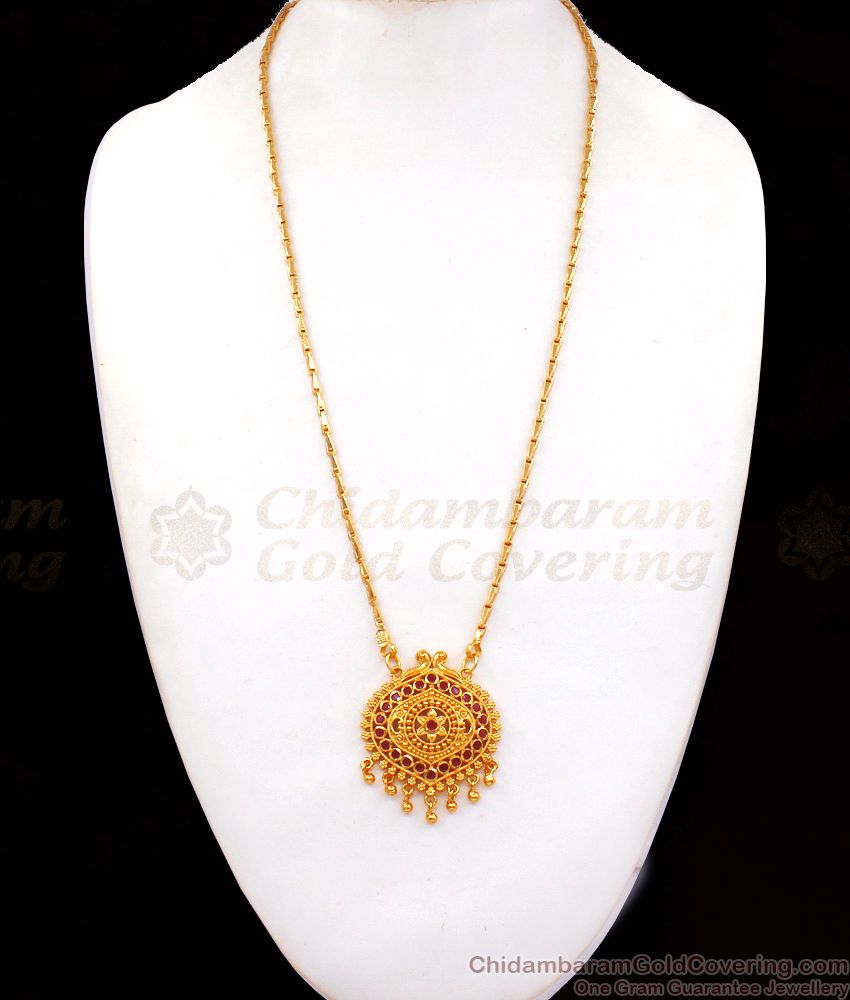 Fancy Design Ruby Stone Dollar Wheat Chain Daily Wear BGDR709 Fancy Design Ruby Stone Dollar Wheat Chain Daily Wear BGDR709