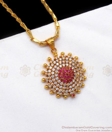 Attractive Ruby White Stone Gold Dollar With Chain For Party Wear BGDR710 Attractive Ruby White Stone Gold Dollar With Chain For Party Wear BGDR710