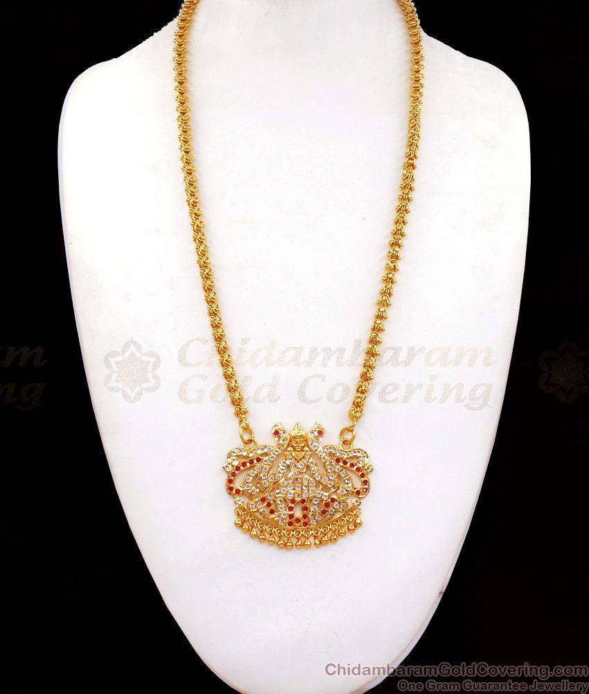 Original Impon Lakshmi Dollar With Chain For Bridal Wear Collections BGDR718