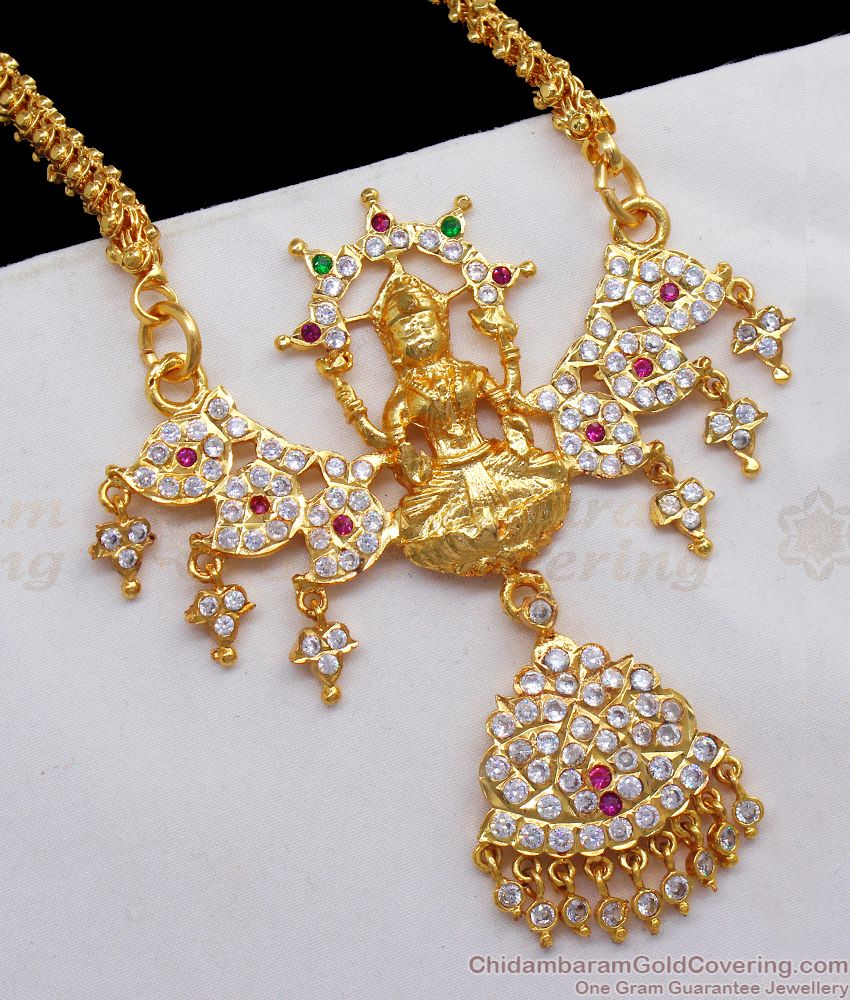 Latest Collections Big Impon Lakshmi Dollar with Chain Five Metal Jewelry BGDR729