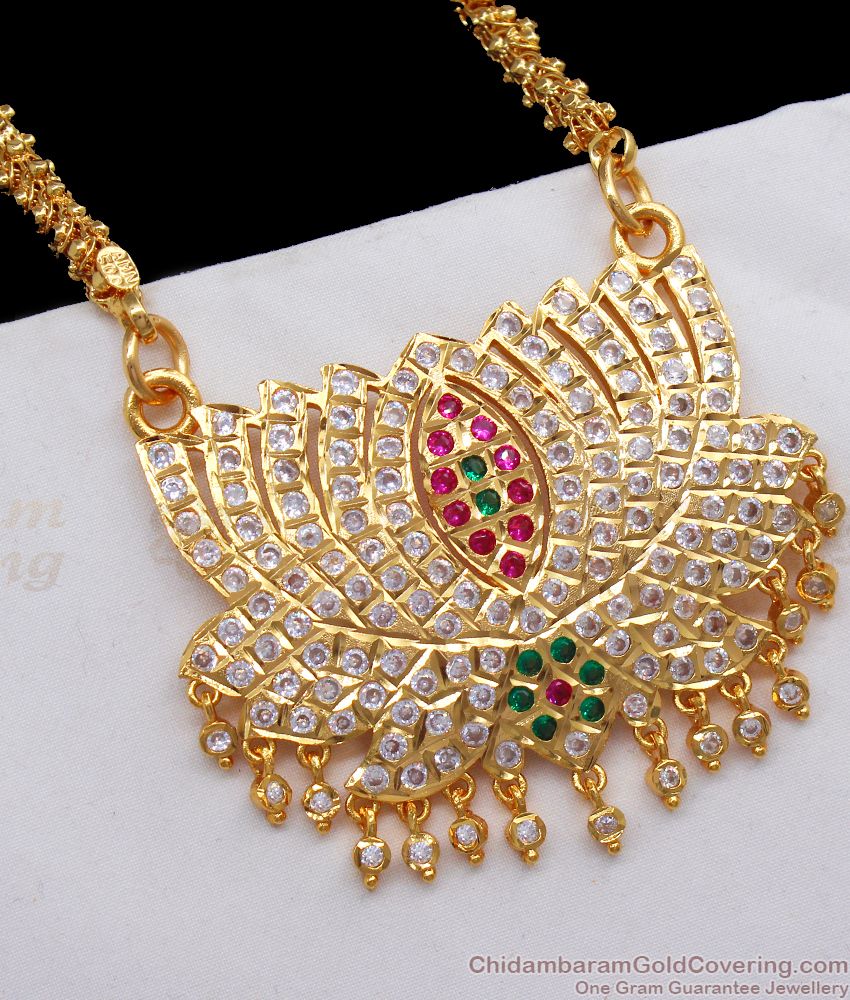 Traditional Lotus Design Gold Impon Dollar Chain BGDR735