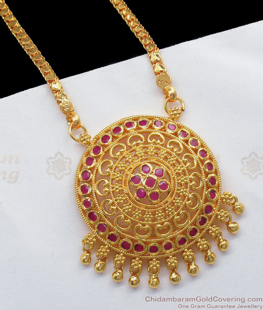 One Gram Gold Dollar Chain For Women Daily Wear BGDR744