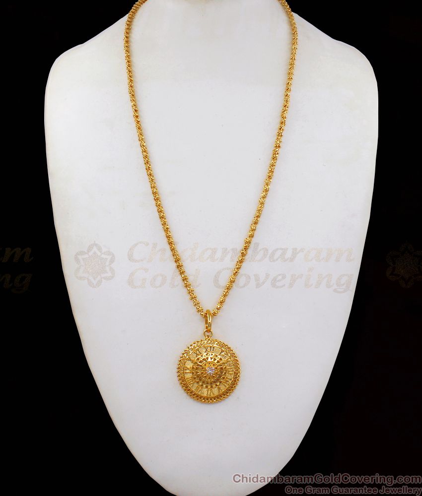 Artistic Clock Design Gold Dollar Chain For Ladies BGDR755