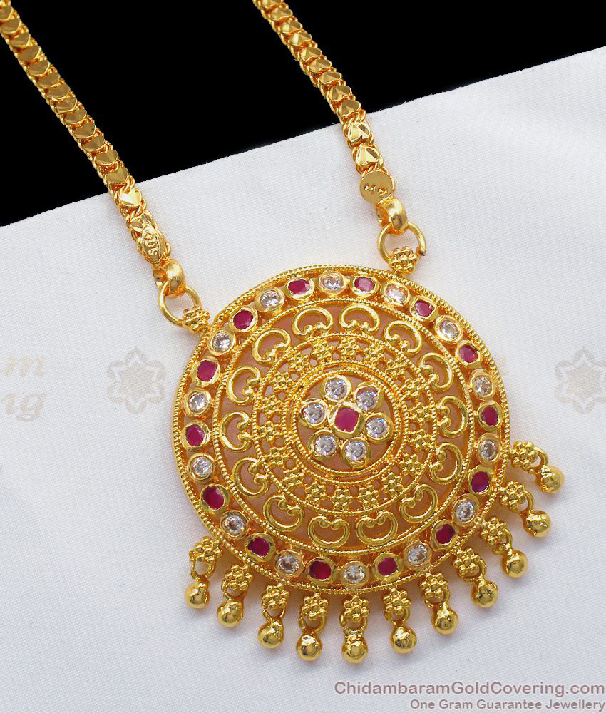 One Gram Gold Dollar Chain For Women Daily Wear BGDR758