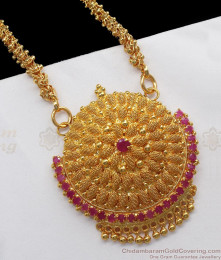 Big Dollar Ruby Stone Long Chain Designs Party Wear BGDR765 Big Dollar Ruby Stone Long Chain Designs Party Wear BGDR765