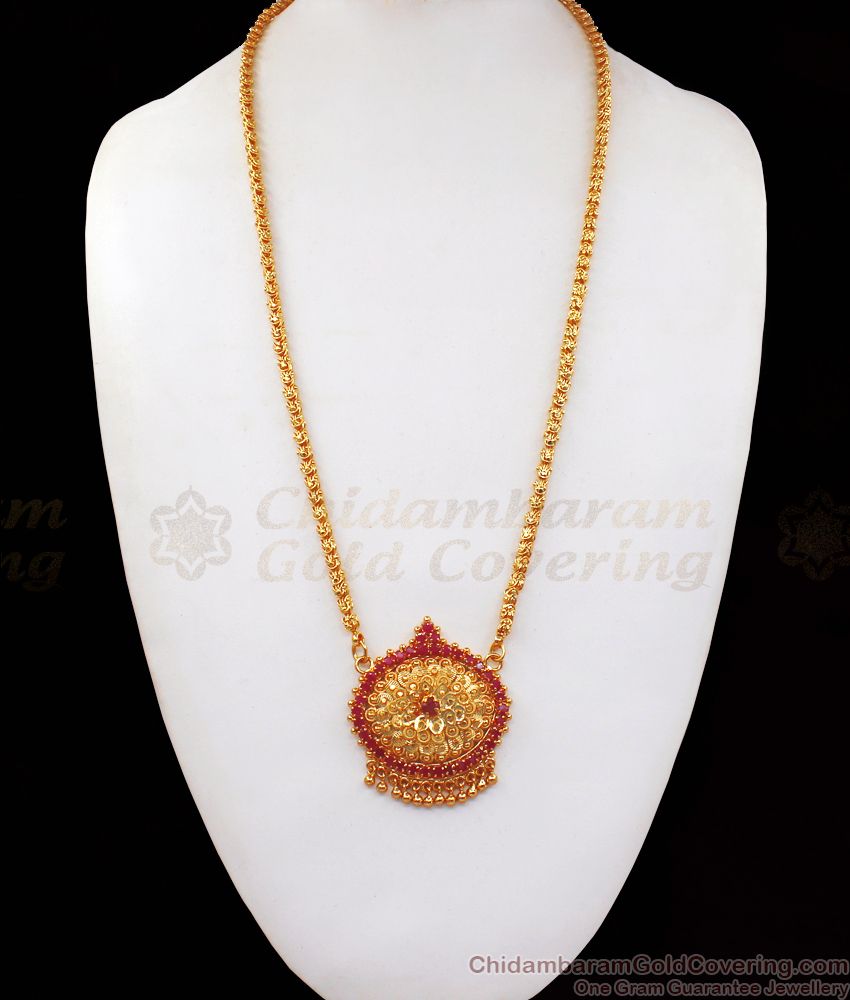 Sparkling Flower Ruby Stone Gold Big Dollar Chains BGDR771