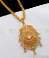 White Stone Gold Dollar Chain Womens Fashion Jewelry BGDR773