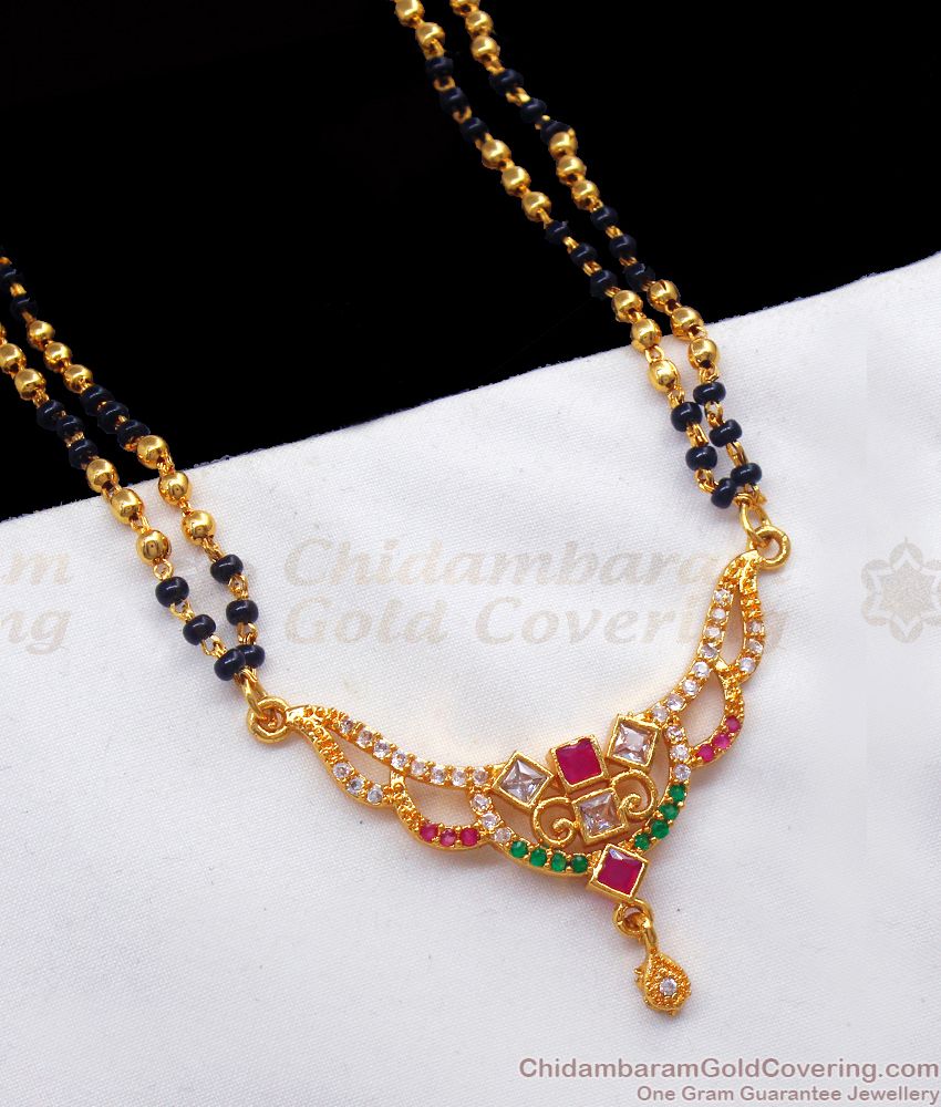 Multi Color Dollar Mangalsutra Gold Chain Shop Online BGDR778