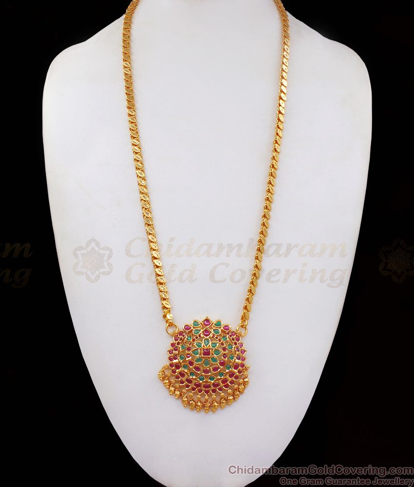 Bridal Wear Kemp Stone Dollar Gold Chain Collections BGDR782