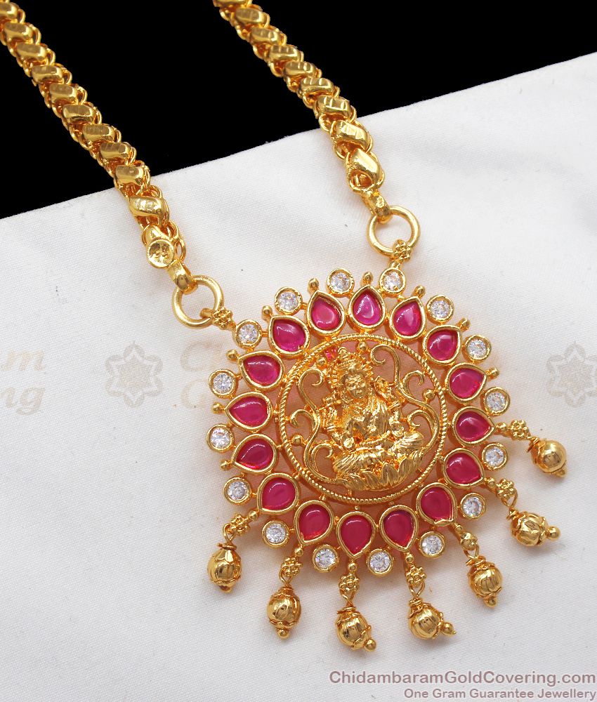 Devotional Lakshmi Design Big Dollar Chain Wedding Wear BGDR784