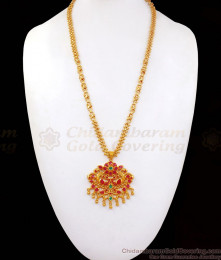 Stunning Ruby AD Stone Peacock Dollar Gold Chain BGDR799 Stunning Ruby AD Stone Peacock Dollar Gold Chain BGDR799