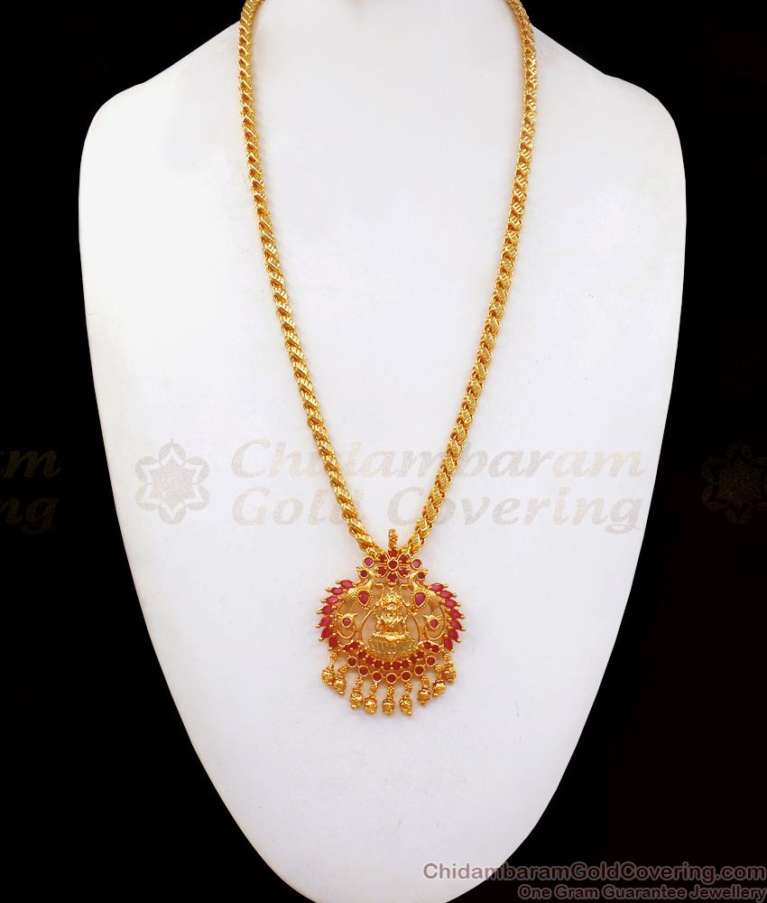 Divine Lakshmi Dollar Gold Chain Ruby Stone BGDR801