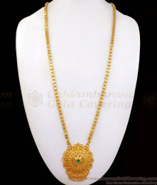 One Gram Gold Plated Emerald Stone Dollar Chain BGDR808 One Gram Gold Plated Emerald Stone Dollar Chain BGDR808