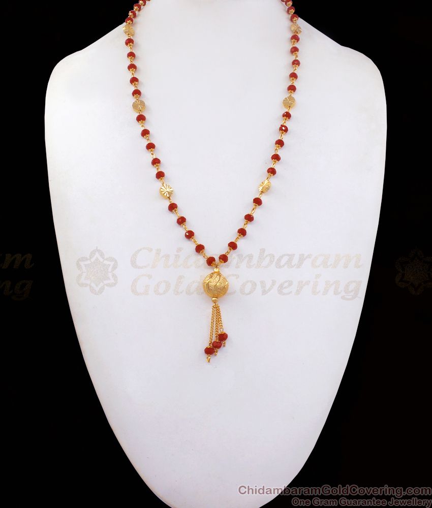Attractive Gold Chain Full Red Crystal Dollar Collections BGDR837
