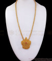 One Gram Gold Dollar Chain Chandabali Single Ruby Stone Design  BGDR844