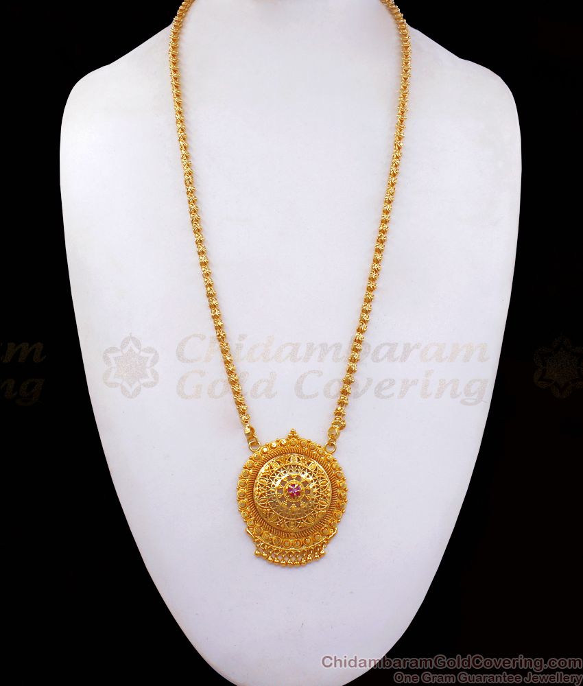 Latest Gold Dollar Chain Collections Ruby Stone Jewelry Shop Online BGDR850