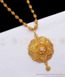 Stylish One Gram Gold Dollar Chain White Stone Jewelry for Women BGDR851 Stylish One Gram Gold Dollar Chain White Stone Jewelry for Women BGDR851