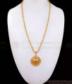 Oval Beads Gold Plated Chain Single Ruby Stone Dollar BGDR854