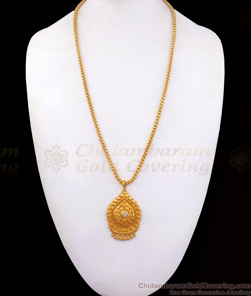 Elegant One Gram Gold Chain White Stone Dollar Shop Online BGDR855