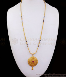 One Gram Gold Dollar Ruby Stone Black Beads Chain Simple Mangalsutra BGDR861 One Gram Gold Dollar Ruby Stone Black Beads Chain Simple Mangalsutra BGDR861