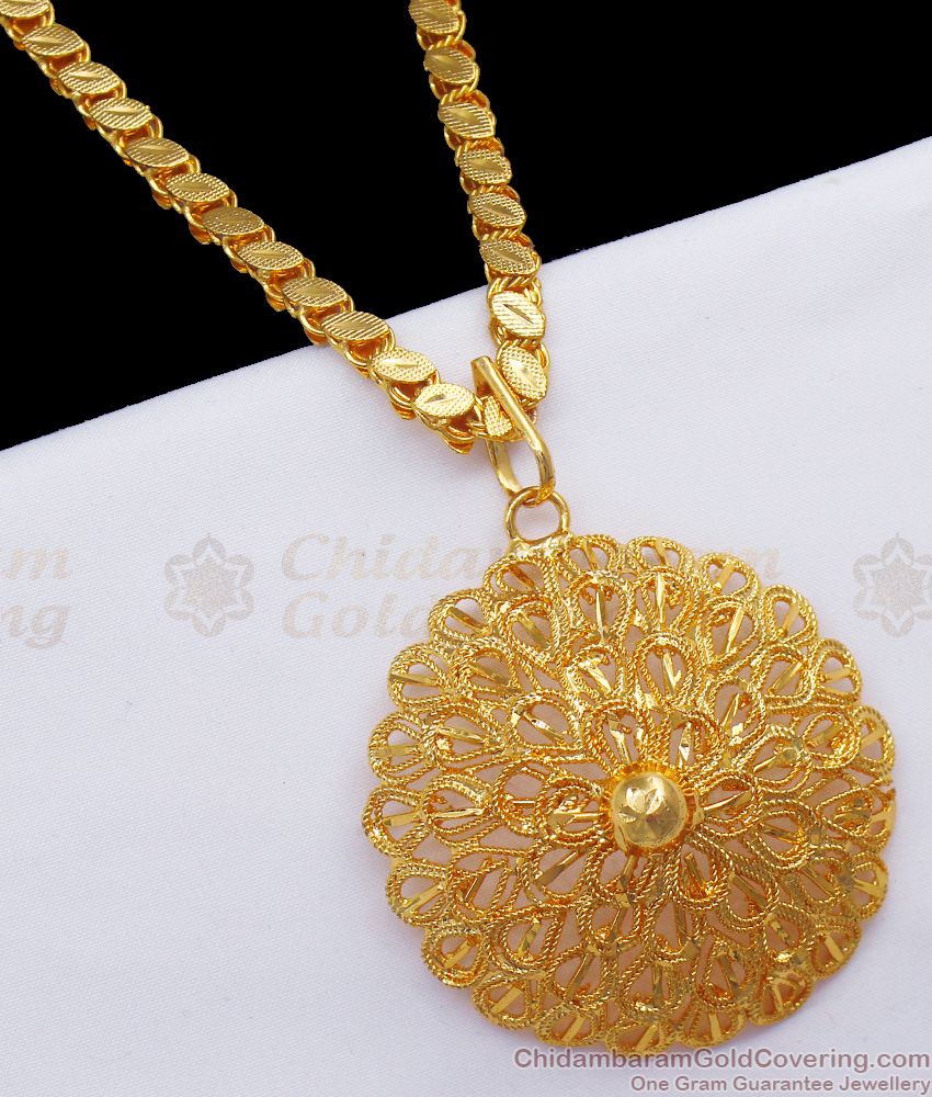 Handcrafted Arabic Gold Plated Big Dollar Leaf Design Chain BGDR864