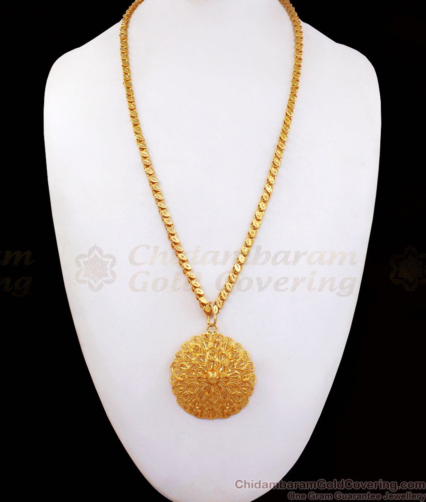 Handcrafted Arabic Gold Plated Big Dollar Leaf Design Chain BGDR864