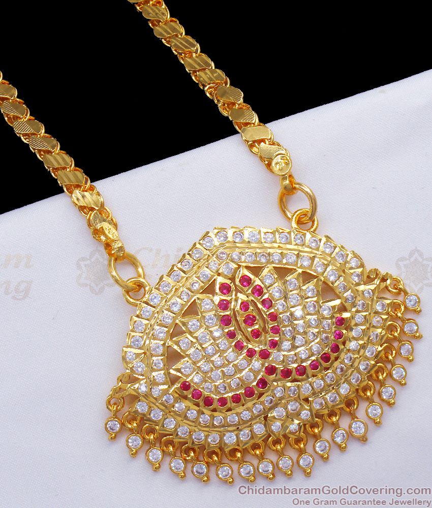 30 Inches Long Chain Original Impon Lotus Dollar Gati Stone Online Jewelry BGDR866