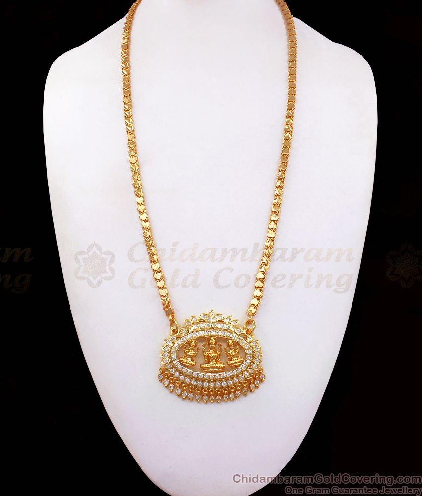 Divine Lakshmi Impon Dollar Grand White Stone Bridal Jewelry BGDR870