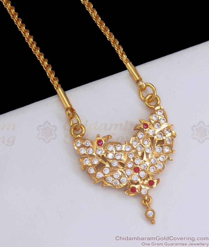 Latest Impon Dollar Chain Gati Stone Flower Design BGDR895