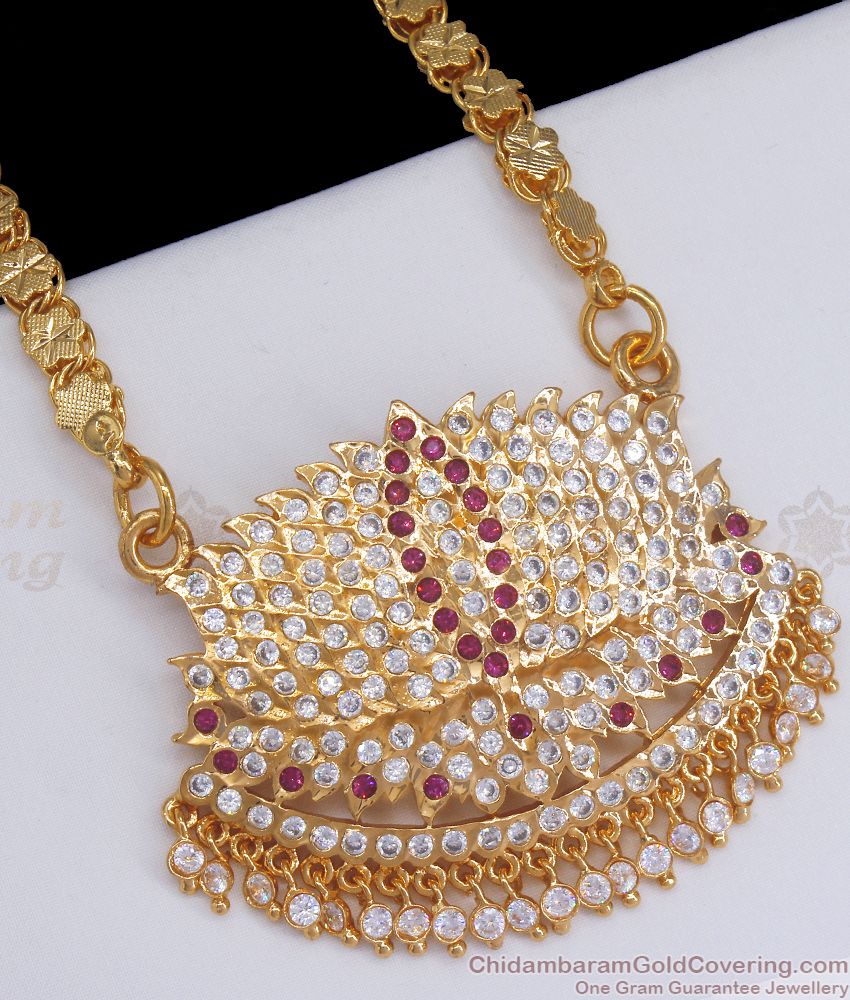 Big Lotus Design Impon Dollar Floral Chain Traditional Wear BGDR896