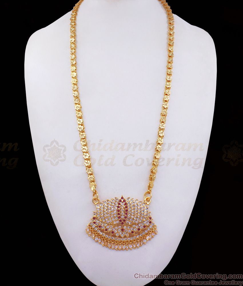 Big Lotus Design Impon Dollar Floral Chain Traditional Wear BGDR896
