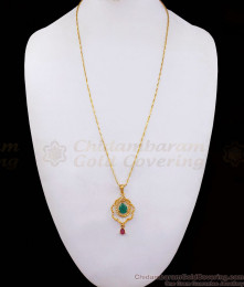 College Wear Stylish Gold Plated Dollar Chain Emerald Stone BGDR897 College Wear Stylish Gold Plated Dollar Chain Emerald Stone BGDR897