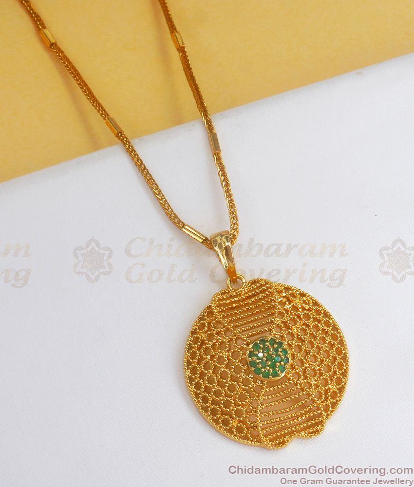  Heart Design Emerald Dollar Gold Plated Chain Collection BGDR902