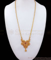 Calcutta Gold Plated Dollar Chain Single Ruby Stone BGDR912