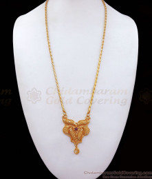 Calcutta Gold Plated Dollar Chain Single Ruby Stone BGDR912 Calcutta Gold Plated Dollar Chain Single Ruby Stone BGDR912