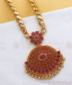 30 Inches Long Gold Plated Chain With Ruby Stone Dollar BGDR917